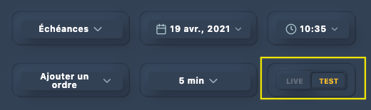 Illustration 2.6 Toggle LIVE / TEST