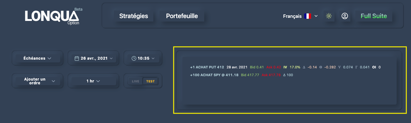 Illustration 3. Panneau des positions (Positions Panel)