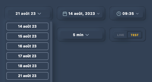 Illustration 2.1 Sélecteur d'echeances