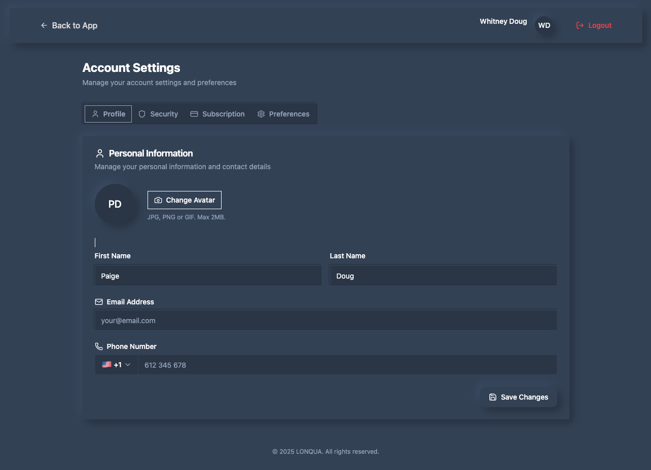 Illustration 1.6 User Dashboard
