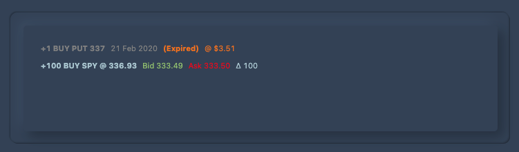 Illustration 3.4 Expired Positions