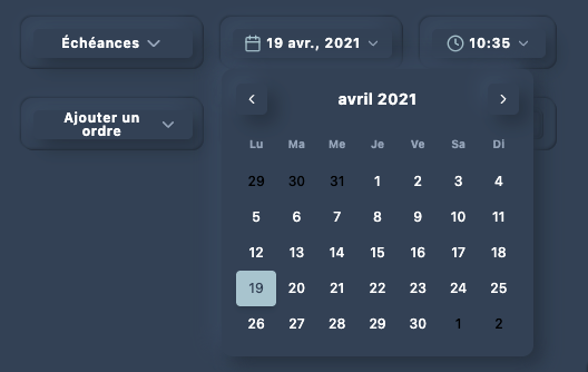 Illustration 2.3 Sélecteur de date